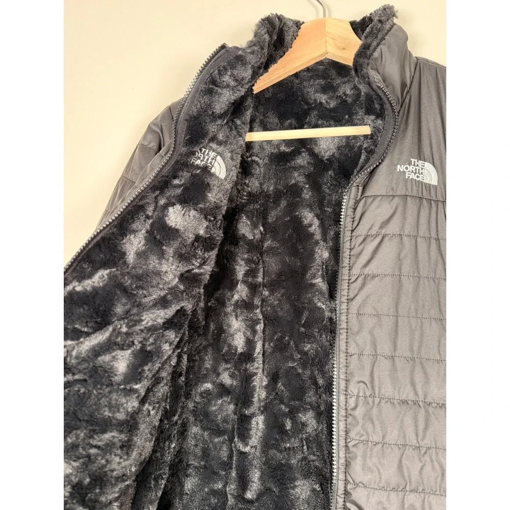The North Face Girls Black Reversible Mossbud Swirl Jacket Size L 14/16 Puffer